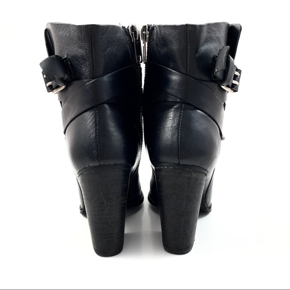 JOE’S JEANS black leather heeled motorcycle boots - Picture 4 of 13